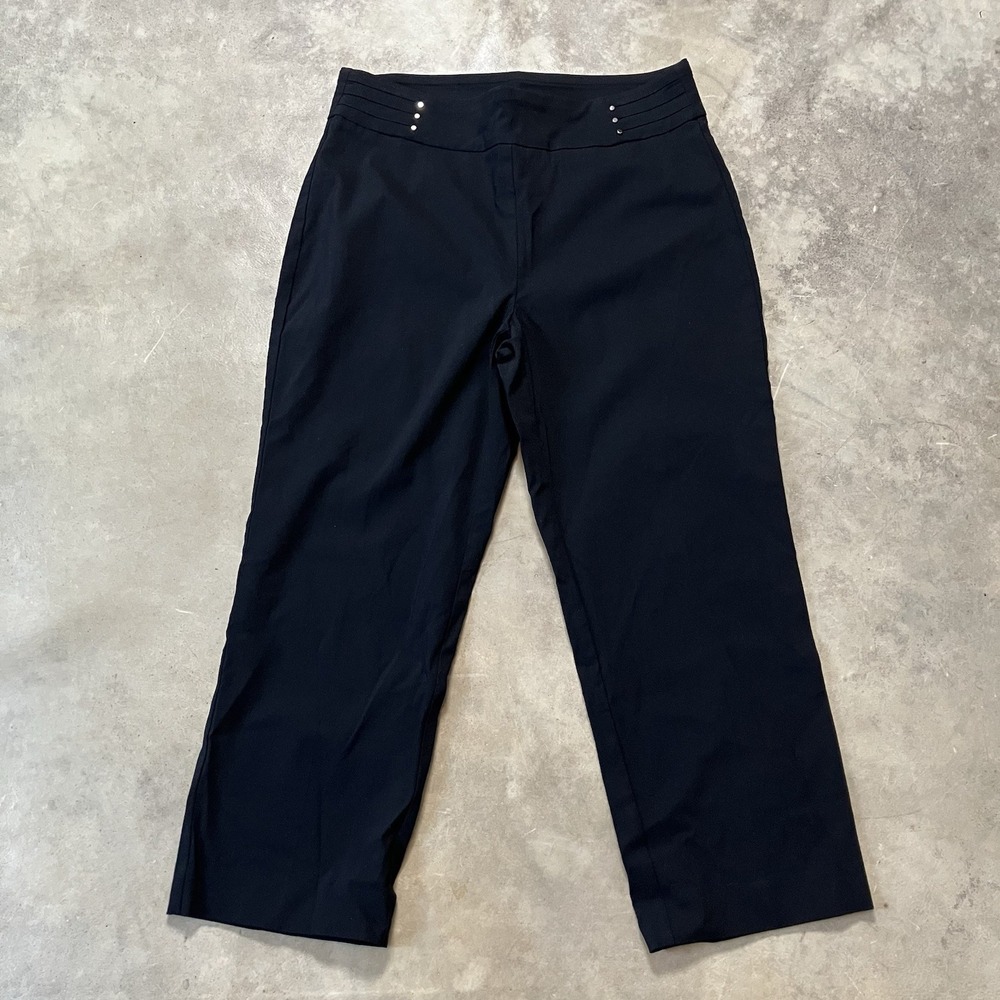 JM Collection Pants Womens‎ Size Medium Black Crop Pull On Stretch